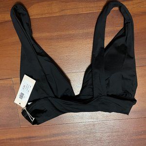Eberjey Women's So Solid Vivian Bikini Top Sz L in Black NWT $92
